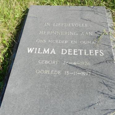 DEETLEFS Wilma 1926-1997