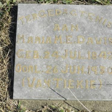 DAVIS Maria M.E. 1842-1930