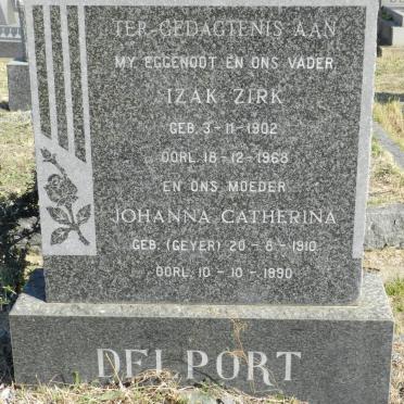 DELPORT Izak Zirk 1902-1968 &amp; Johanna Catherina GEYER 1910-1990