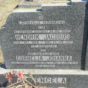 ENGELA Hendrik Jacobus 1886-1952 &amp; Cornelia Johanna OPPERMAN 1901-1979