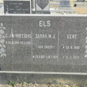 ELS Gert 1902-1976 &amp; Sarah M.J. SNOER 1907-1974 :: RHEEDERS G.J.B. 1914-1987