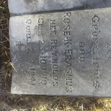 ERASMUS Rose K. nee REYNOLDS 1910-1941