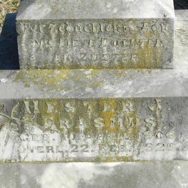 ERASMUS Hester J. 1906-1929