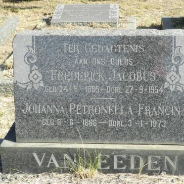 EEDEN Frederick Jacobus, van 1885-1954 &amp; Johanna Petronella Francina 1886-1973