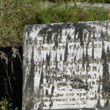 EYSSEN Frederik L., van 1839-1922 &amp; Elizabeth Johanna S. BOTHA 1865-1922