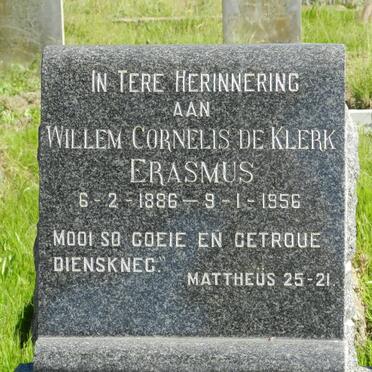 ERASMUS Willem Cornelis de Klerk 1886-1956