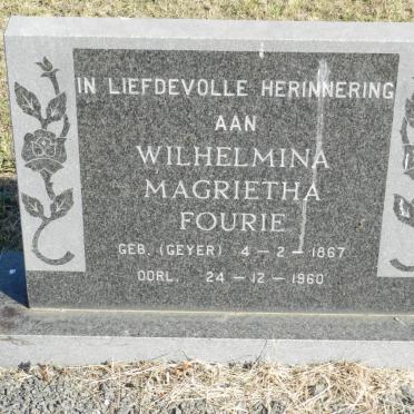 FOURIE Wilhelmina Magrietha nee GEYER 1867-1960