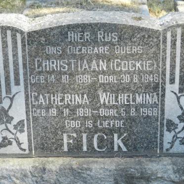 FICK Christiaan 1881-1946 &amp; Catherina Wilhelmina 1891-1968
