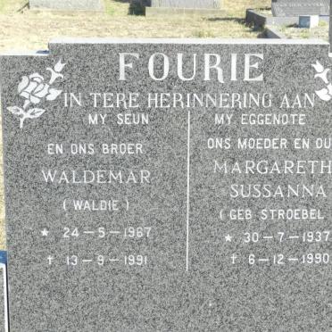 FOURIE Margaretha Sussanna nee STROEBEL 1937-1990 :: FOURIE Waldemar 1967-1991