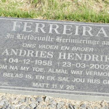 FERREIRA Andries Hendrik 1958-2002