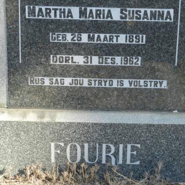 FOURIE Martha Maria Susanna 1891-1962