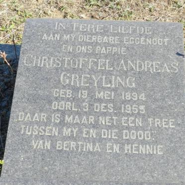 GREYLING Christoffel Andreas 1894-1955