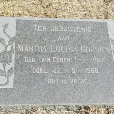 GOOSEN Martha Louisa nee VAN EEDEN 1887-1968