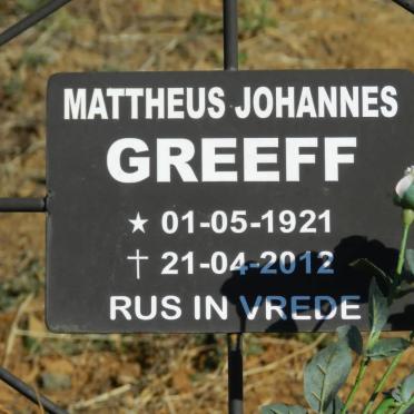 GREEFF Mattheus Johannes 1921-2012