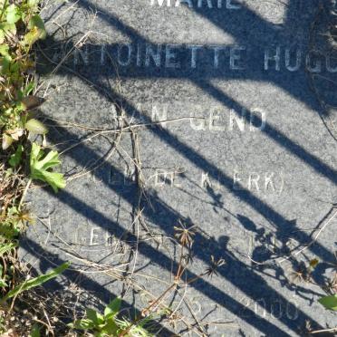 GEND Marie Antoinette Hugo, van nee DE KLERK 1912-2000