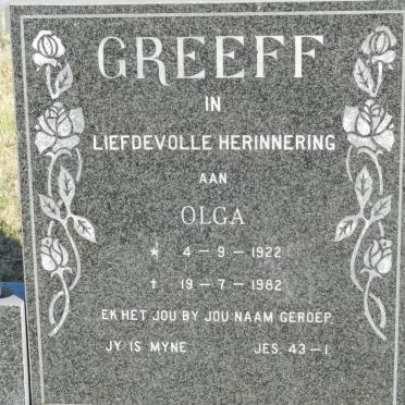 GREEFF Olga 1922-1982