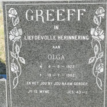 GREEFF Olga 1922-1982