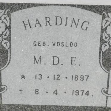 HARDING M.D.E. nee VOSLOO 1897-1974