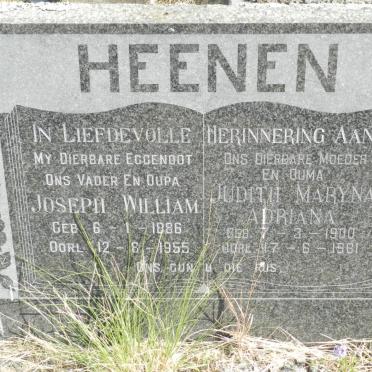 HEENEN Joseph William 1886-1955 &amp; Judith Maryna Adriana 1900-1981