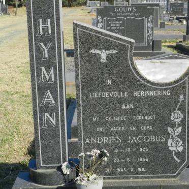 HYMAN Andries Jacobus 1925-1988