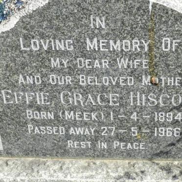 HISCOCK Effie Grace nee MEEK 1894-1966