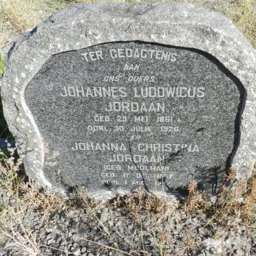 JORDAAN Johannes Ludowicus 1861-1926 &amp; Johanna Christina MOOLMAN 1867-1952