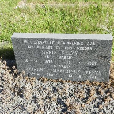 KEEVY Johannes Marthinus 1865-1942 &amp; Maria MARAIS 1879-1927