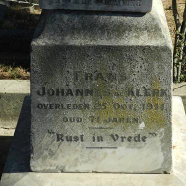 KLERK Frans Johannes, de -1911