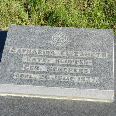KLOPPER Catharina Elizabeth nee SCHEEPERS -1937