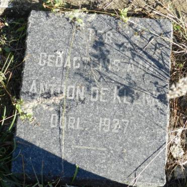 KLERK Antoon, de -1927