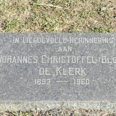 KLERK Johannes Christoffel, de 1893-1960