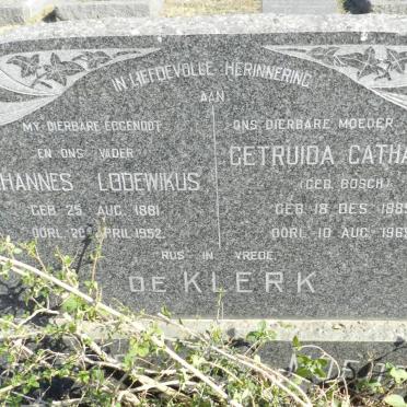 KLERK Johannes Lodewikus, de 1881-1952 &amp; Getruida Catharina BOSCH 1885-1969