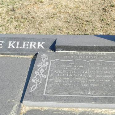 KLERK Barend Jacobus, de 1912-1984 &amp; Gertruida Johanna 1917-1992 