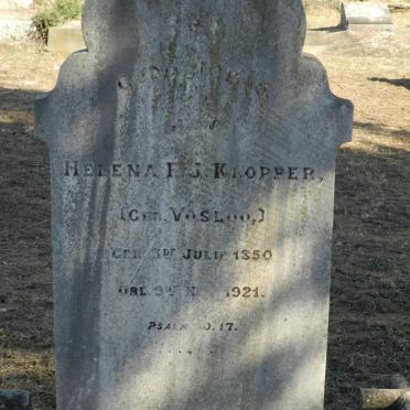 KLOPPER Helena F.J. nee VOSLOO 1850-1921