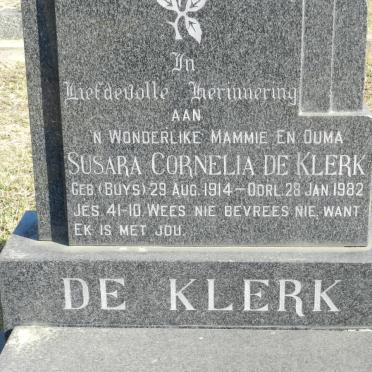 KLERK Susara Cornelia, de nee BUYS 1914-1982