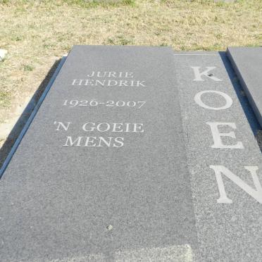 KOEN Jurie Hendrik 1926-2007 &amp; Maria Elizabeth 1929-2006