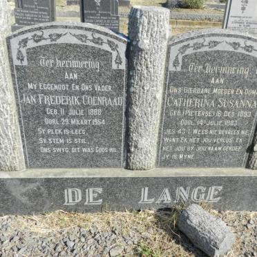 LANGE Jan Frederik Coenraad, de 1888-1954 &amp; Catherina Susanna PIETERSE 1893-1983