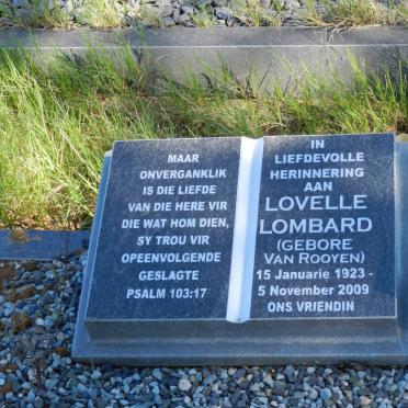 LOMBARD Lovelle nee VAN ROOYEN 1923-2009