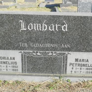 LOMBARD Adriaan Cornelius 1902-1980 &amp; Maria Petronella 1906-1989