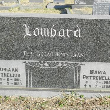 LOMBARD Adriaan Cornelius 1902-1980 &amp; Maria Petronella 1906-1989
