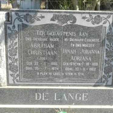 LANGE Abraham Christiaan, de 1886-1974 &amp; Dinah Johanna Adriana STEYN 1891-1962