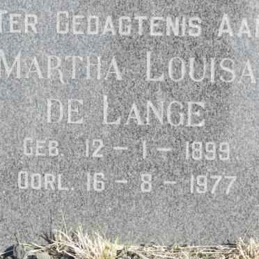 LANGE Martha Louisa, de 1899-1977