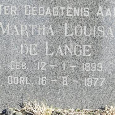 LANGE Martha Louisa, de 1899-1977