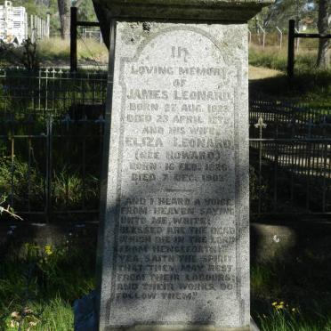 LEONARD James 1823-1873 &amp; Eliza HOWARD 1826-1903