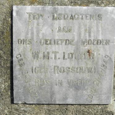 LOTTER W.M.T. nee ROSSOUW 1871-1949