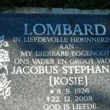 LOMBARD Jacobus Stephanus 1926-2008