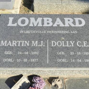 LOMBARD Martin M.J. 1892-1977 &amp; Dolly C.E.J. 1897-1994