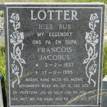 LÖTTER Francois Jacobus 1937-1995