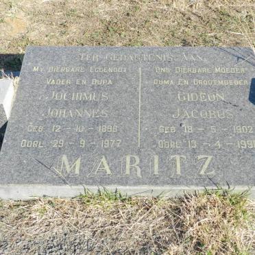 MARITZ Jochimus Johannes 1896-1977 &amp; Gideon Jacobus 1902-1990