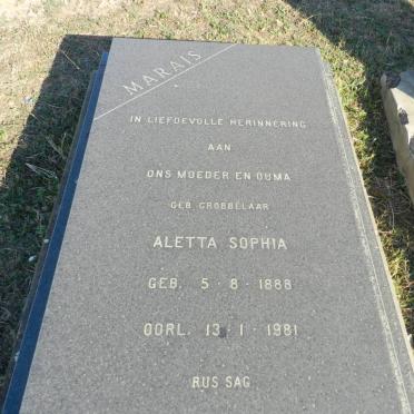 MARAIS Aletta Sophia nee GROBBELAAR 1888-1981